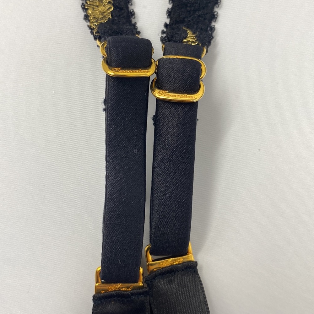 Agent Provocateur Genevieve Black Gold Suspender NWT $250 - Picture 4 of 8